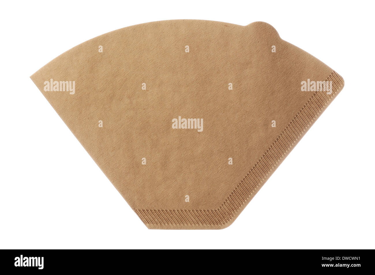 Unbleached brown coffee filter isolated on white background Stock Photo