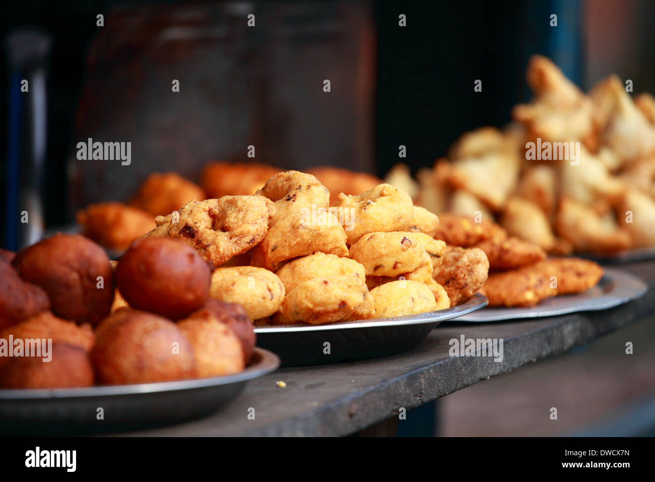 Traditional India food on the street Stock Photo Alamy