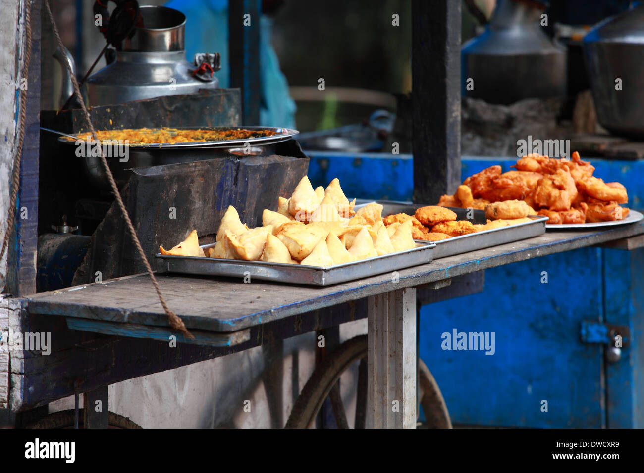 Traditional India food on the street Stock Photo - Alamy