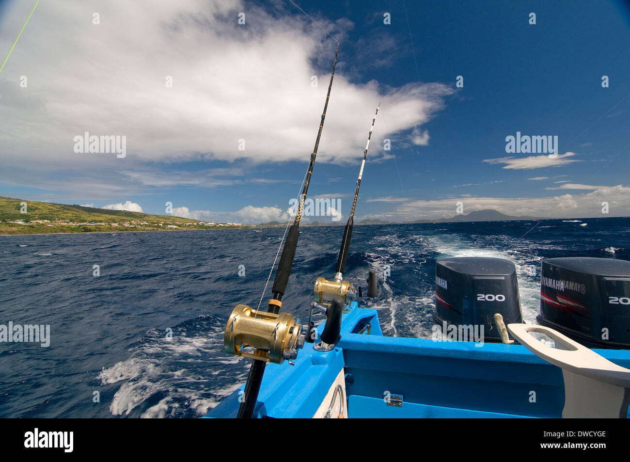 The mountainous coastline of St. Kitts and Nevis makes a great backdrop