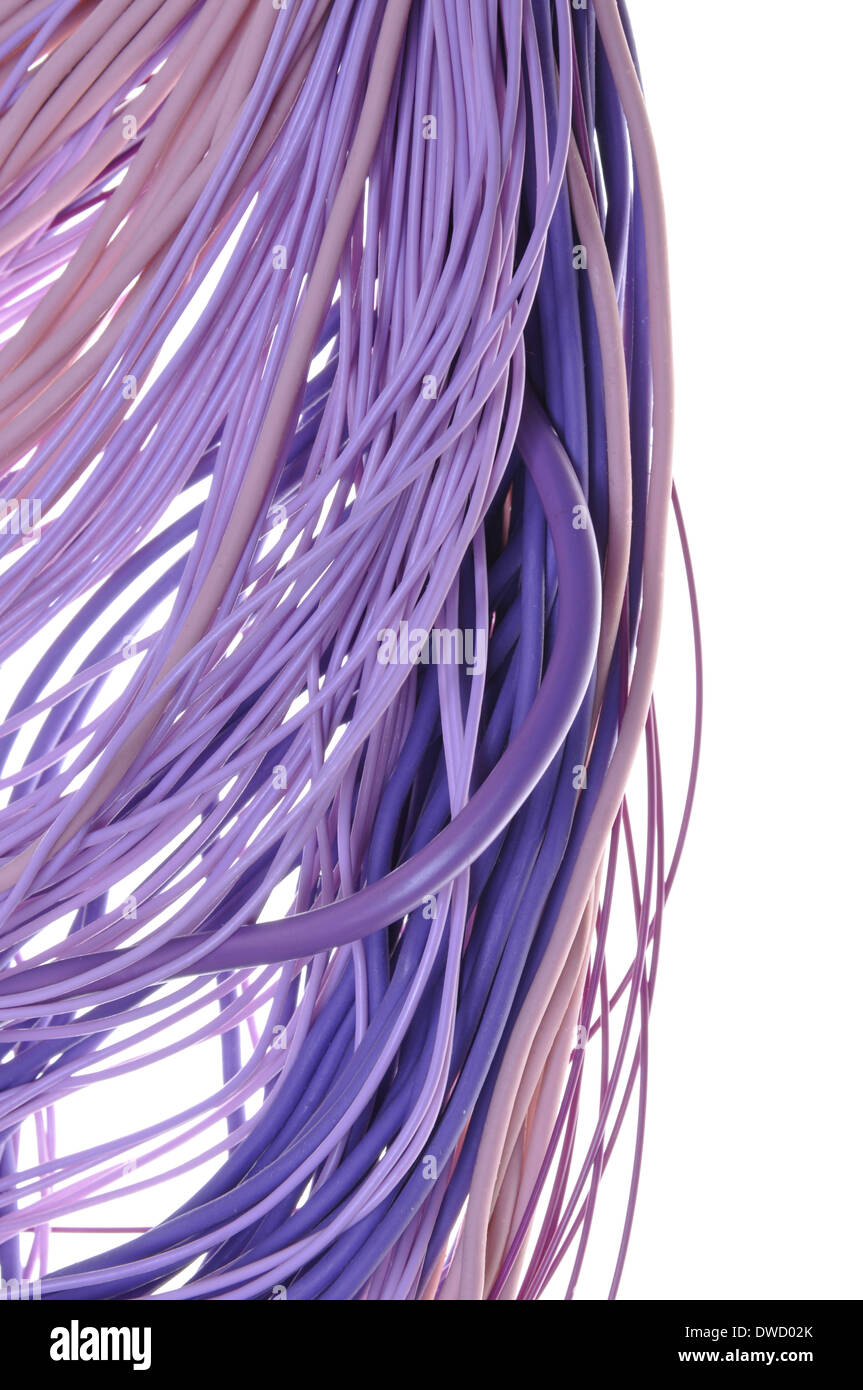 Bundles of computer cable isolated on white background Stock Photo Alamy