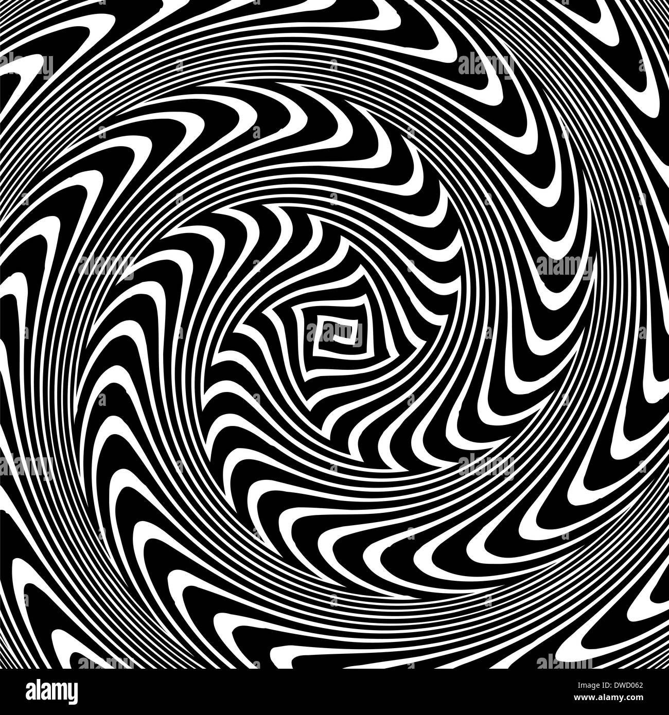 Black and White Hypnotic Background. Vector Illustration Stock Photo ...
