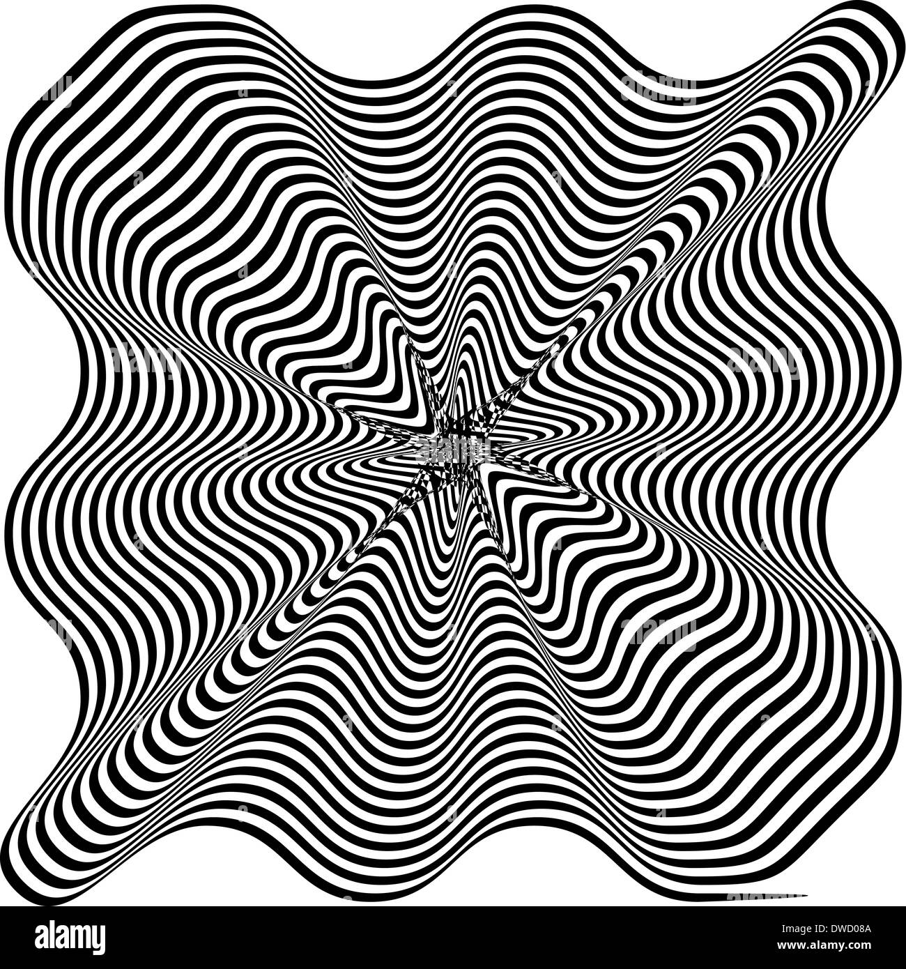 Black and White Hypnotic Background. Vector Illustration Stock Photo ...