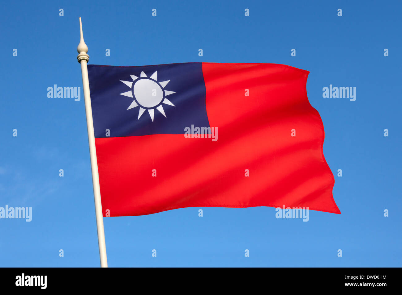 Flag of the Republic of China - Taiwan Stock Photo