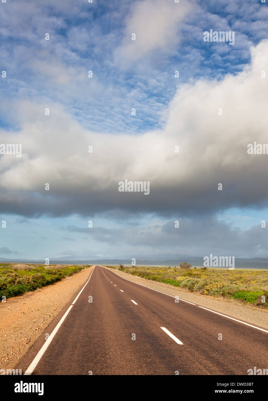 lonely road in South Australia Stock Photo