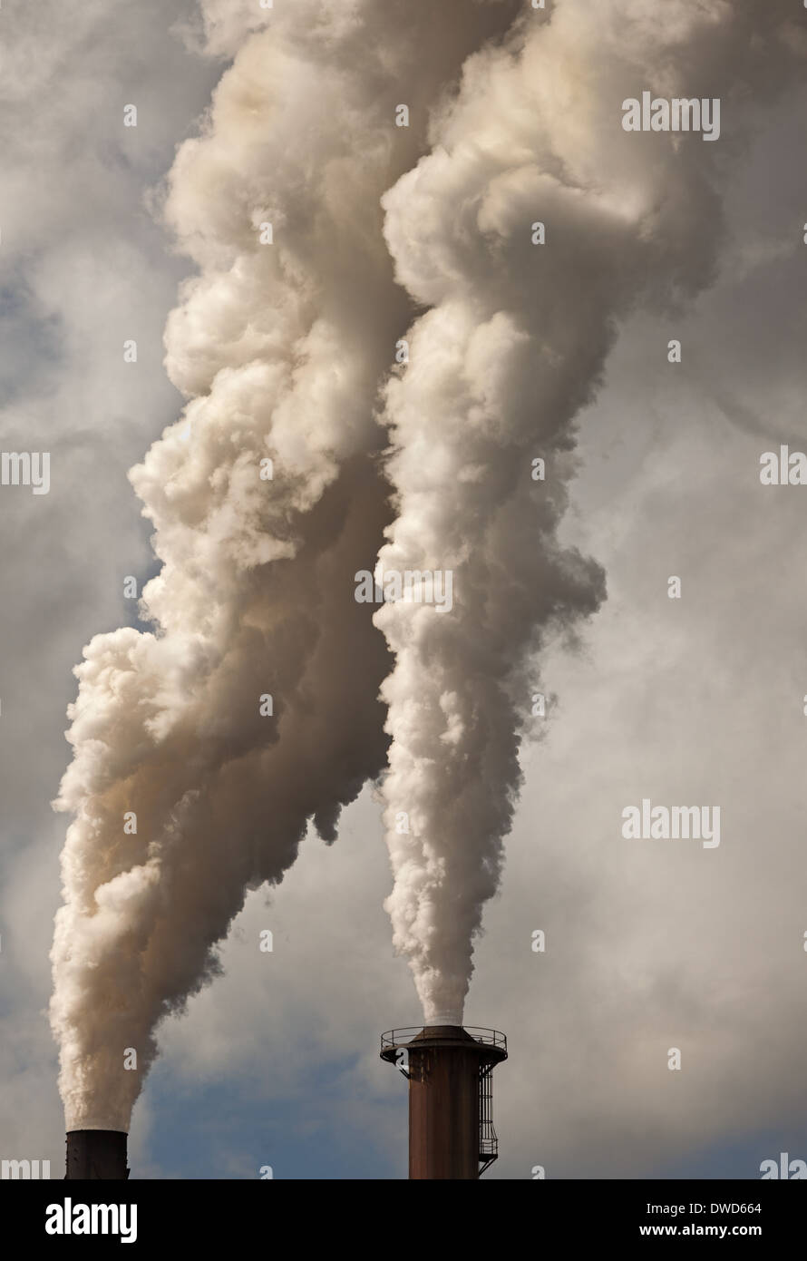 smoke stack from sugrar mill from Tully North Queensland Stock Photo