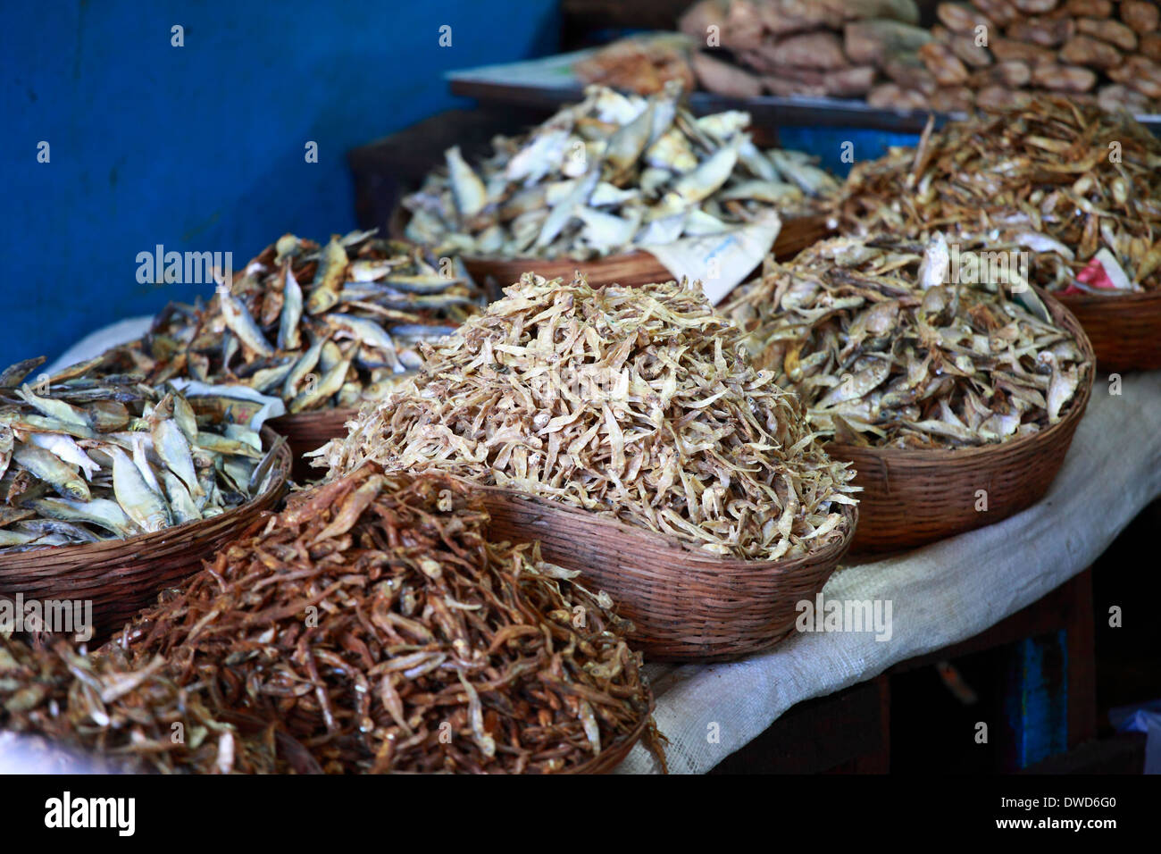 Dried fish, seafood product at market from India Stock Photo - Alamy
