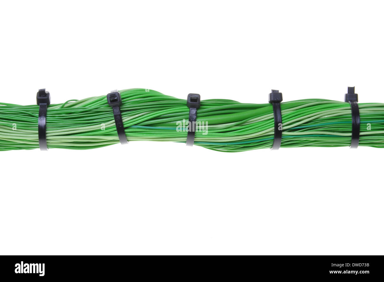 Bundles of computer cables isolated on white background Stock Photo Alamy