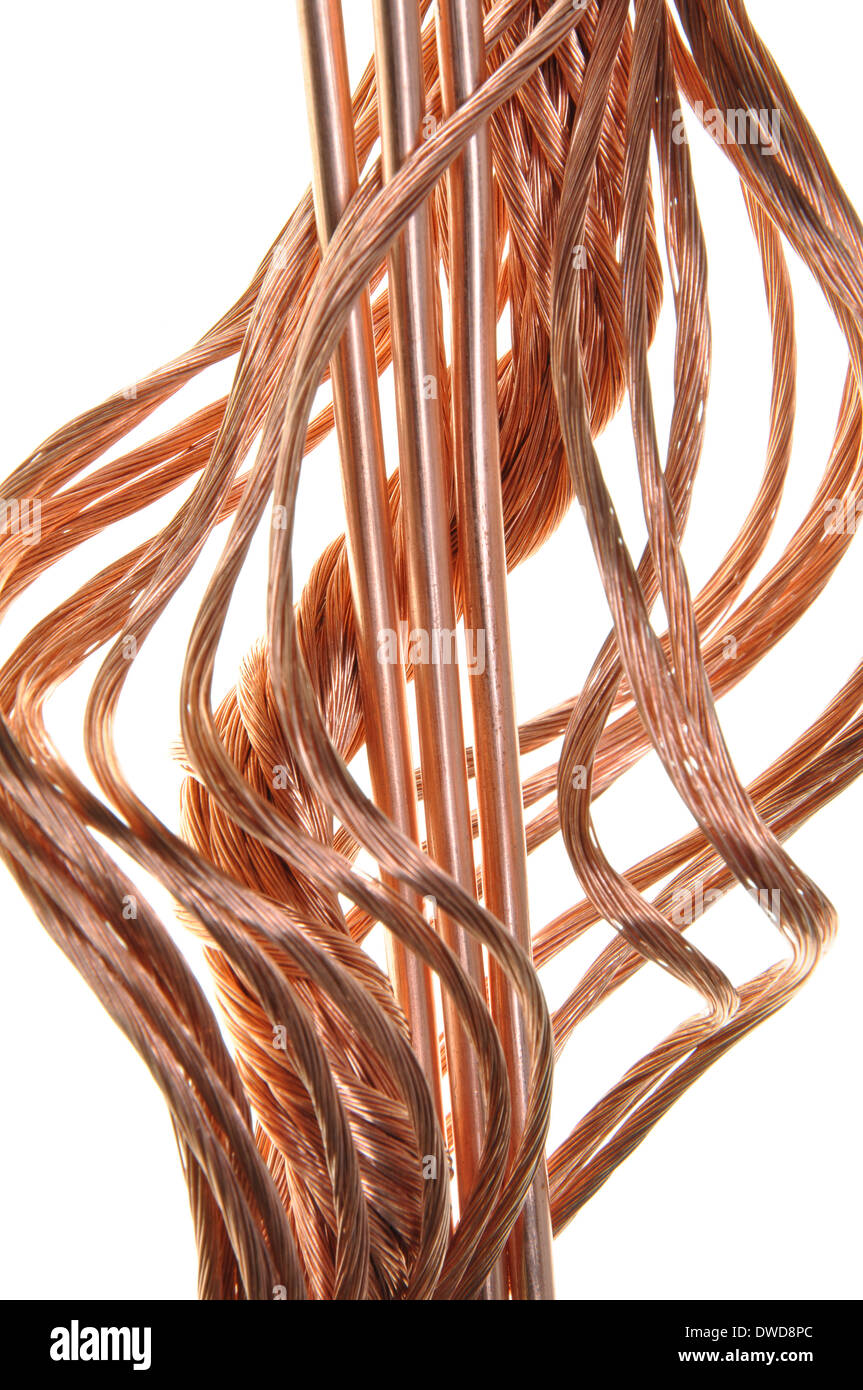 Red copper wires concept of energy power industry Stock Photo Alamy