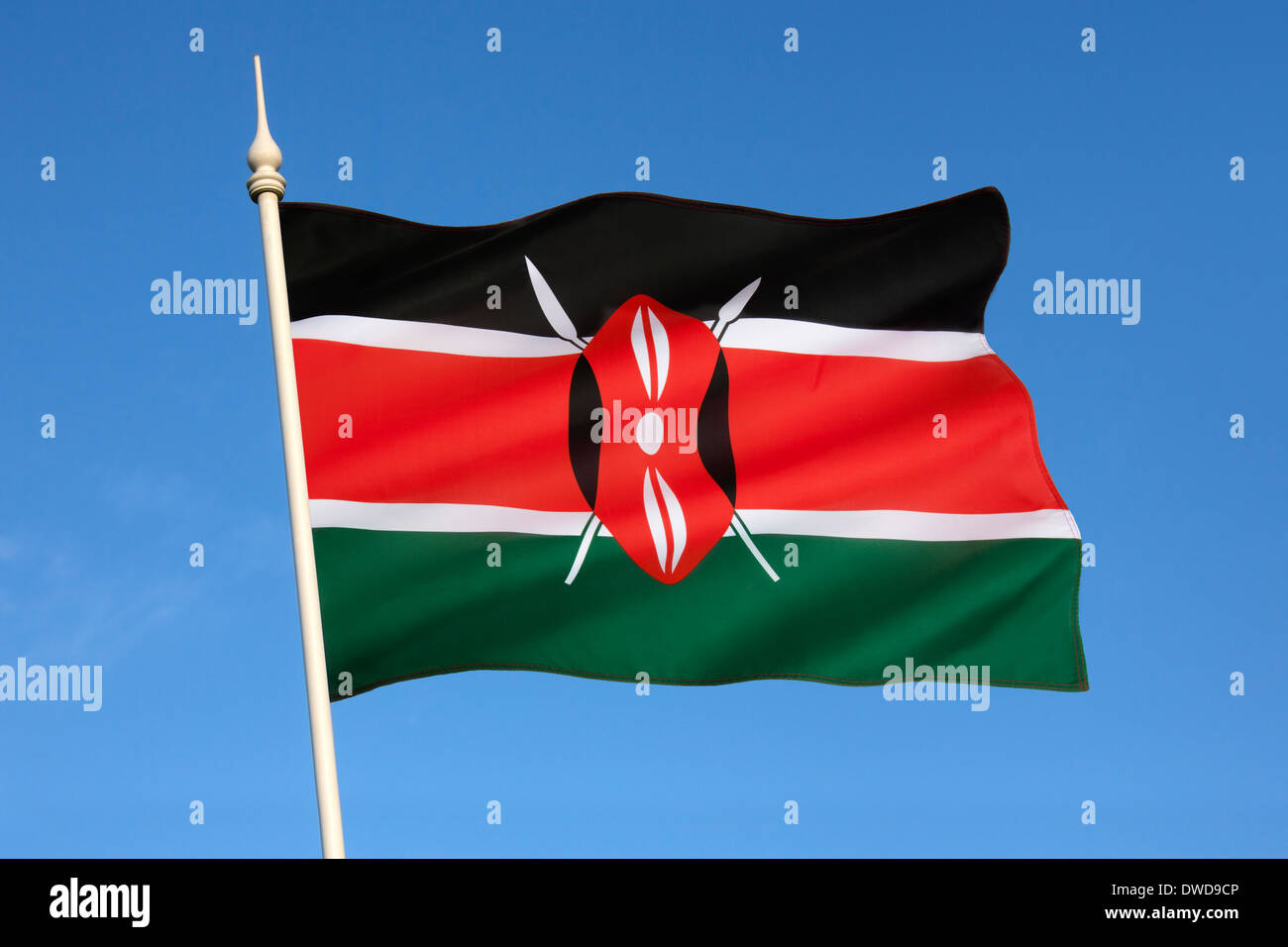 Flag of Kenya Stock Photo