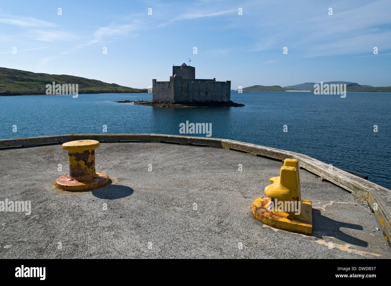 Kisimul Castle from the harbour, Castlebay, Isle of Barra, Western Isles, Scotland. Stock Photo