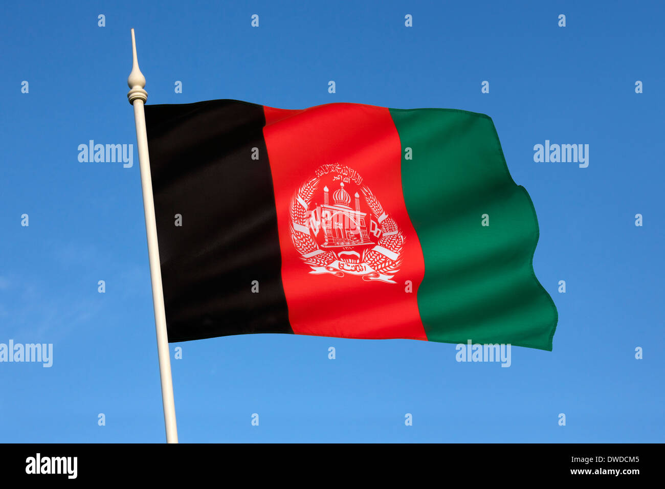 The flag of Afghanistan Stock Photo