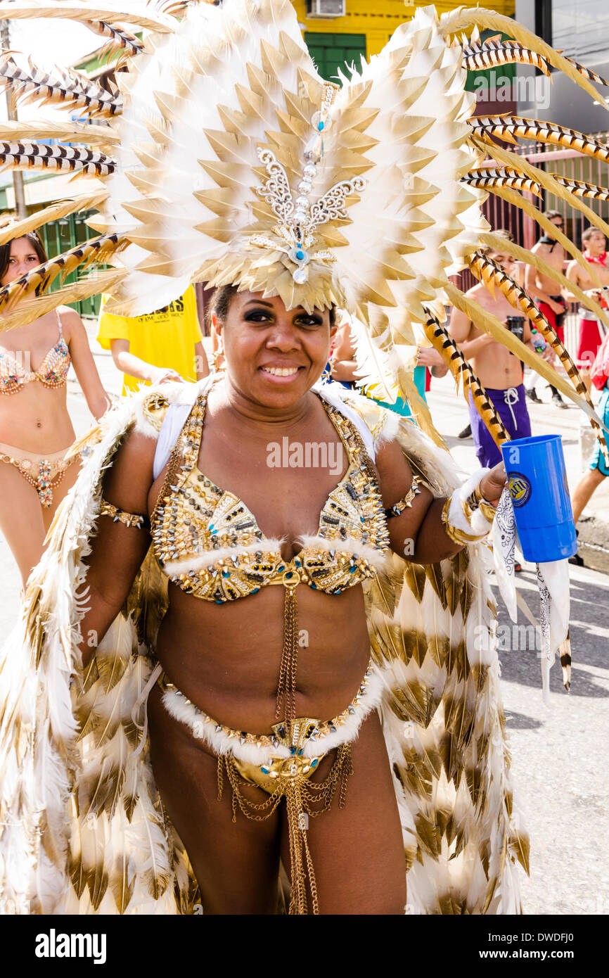 Port of Spain, Trinidad, 4th of March 2014. Masquerader in the 'Harts Carnival Mascamp' under the theme 'Of Love & War'. Credit:  Tom Arne Hanslien/Alamy Live News Stock Photo