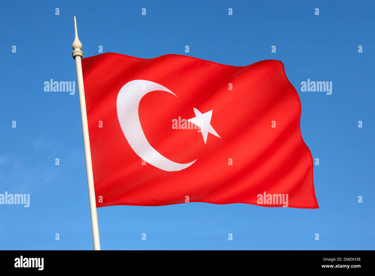 National flag of Turkey Stock Photo