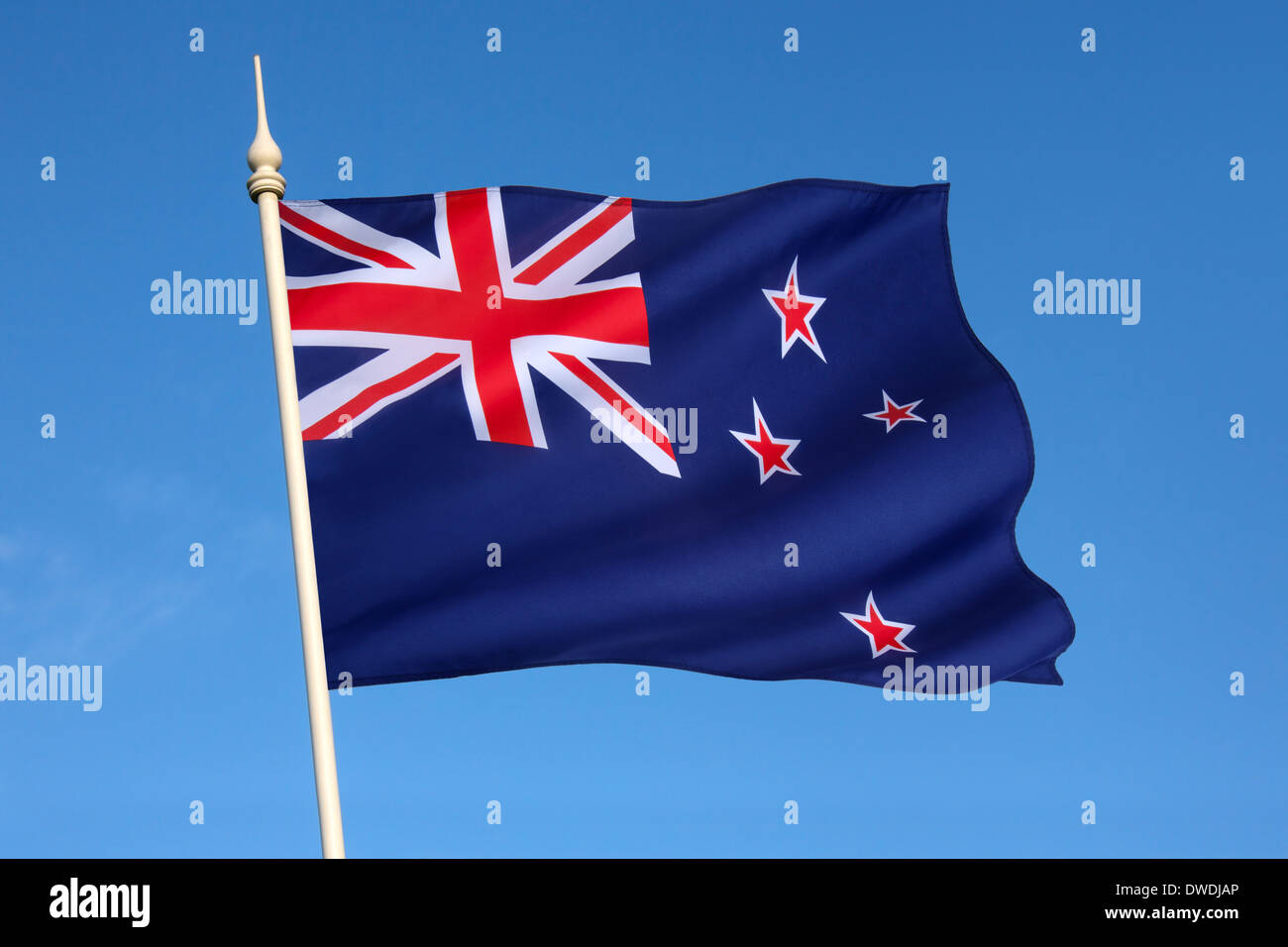 National flag of New Zealand Stock Photo