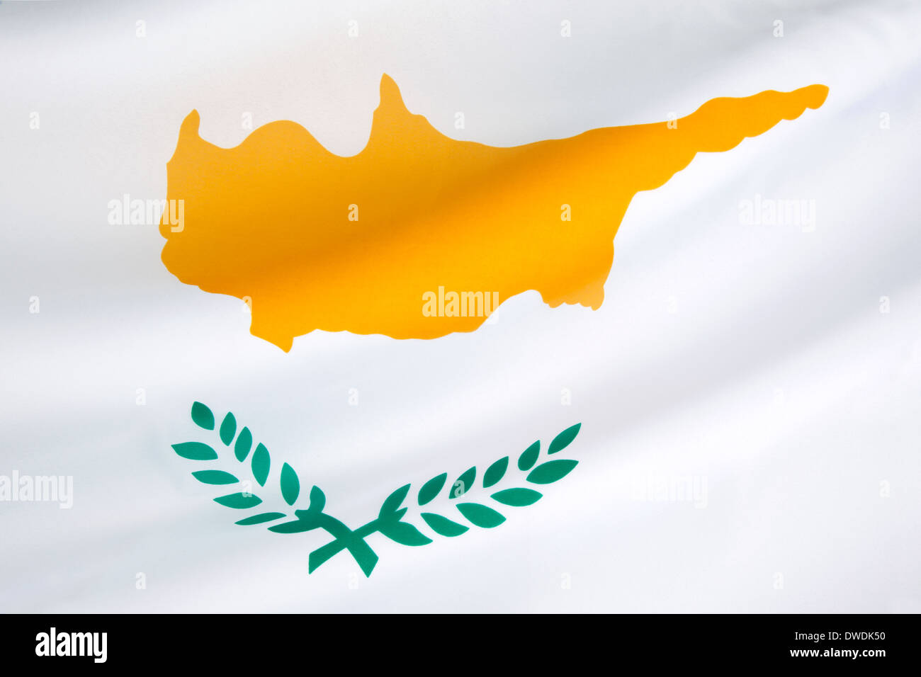 The national flag of Cyprus Stock Photo