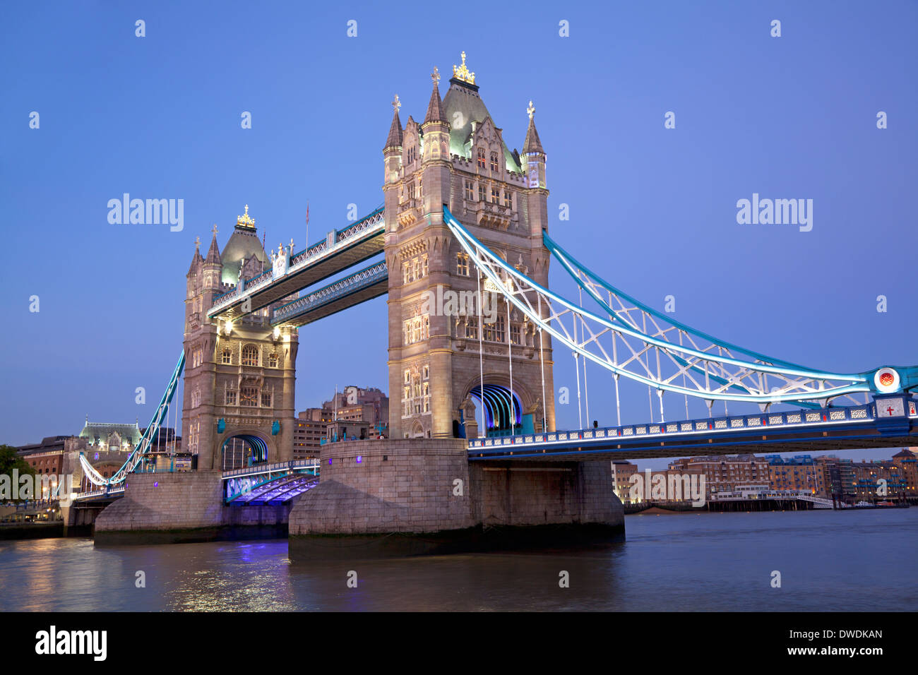 Tower Bridge at dusk, London, England Stock Photo
