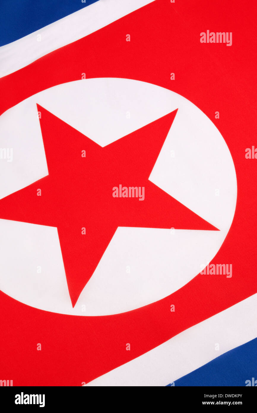 The flag of North Korea Stock Photo