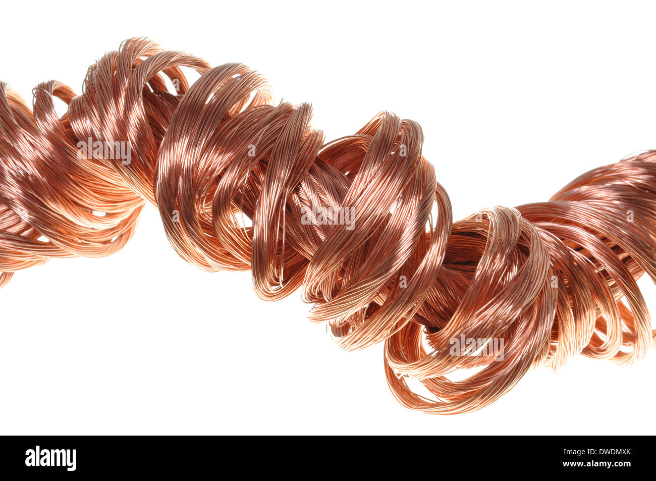 Pure Copper Wire Isolated on White Background, Energy Industry Concept  Stock Photo - Alamy