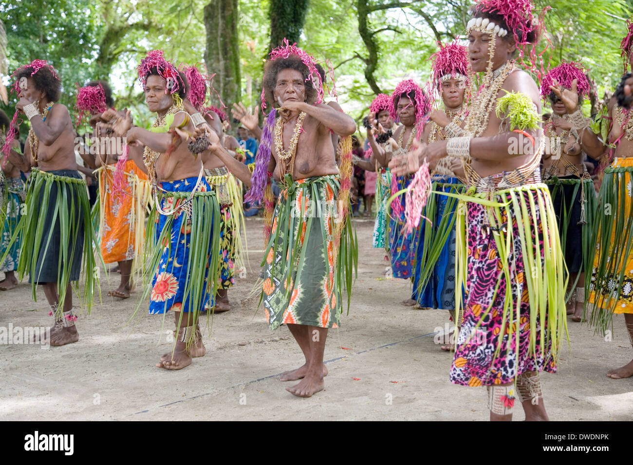 Traditionally costumed dancers perform on Nggela Island, Solomon