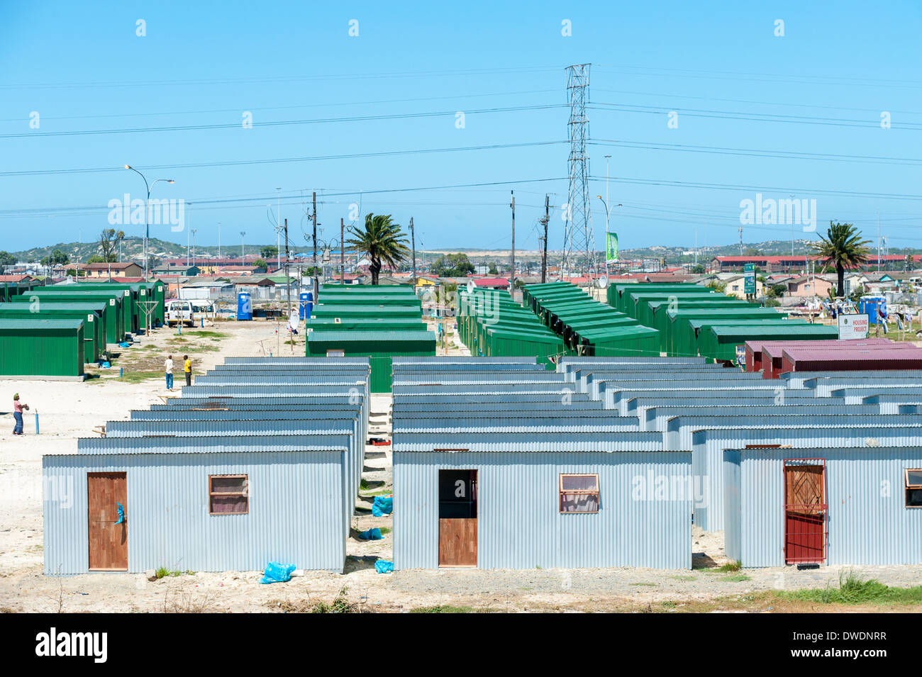 Housing scheme in the partially informal township of Khayelitsha, Western Cape, South Africa Stock Photo