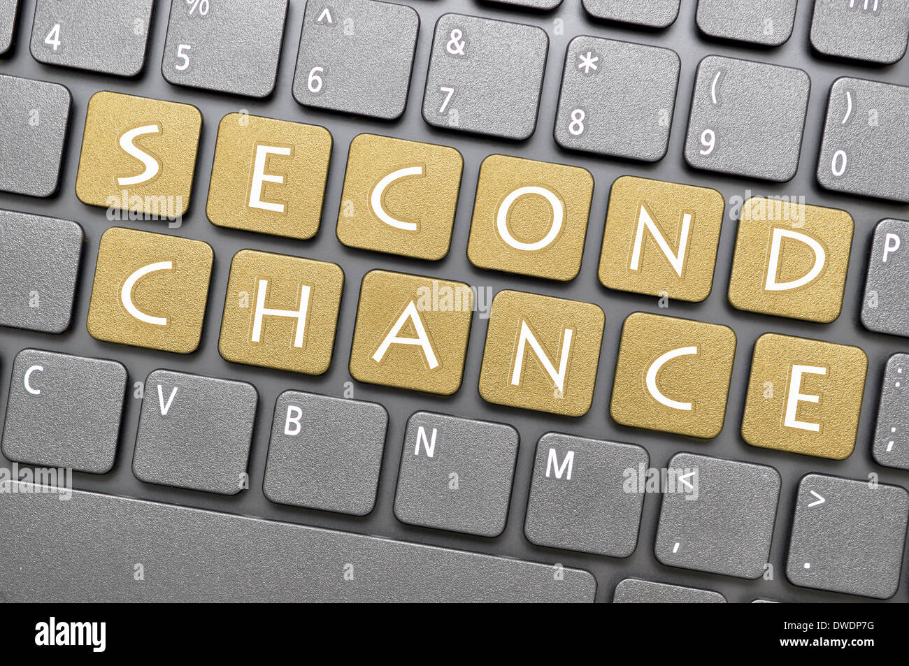 Second chance on keyboard Stock Photo