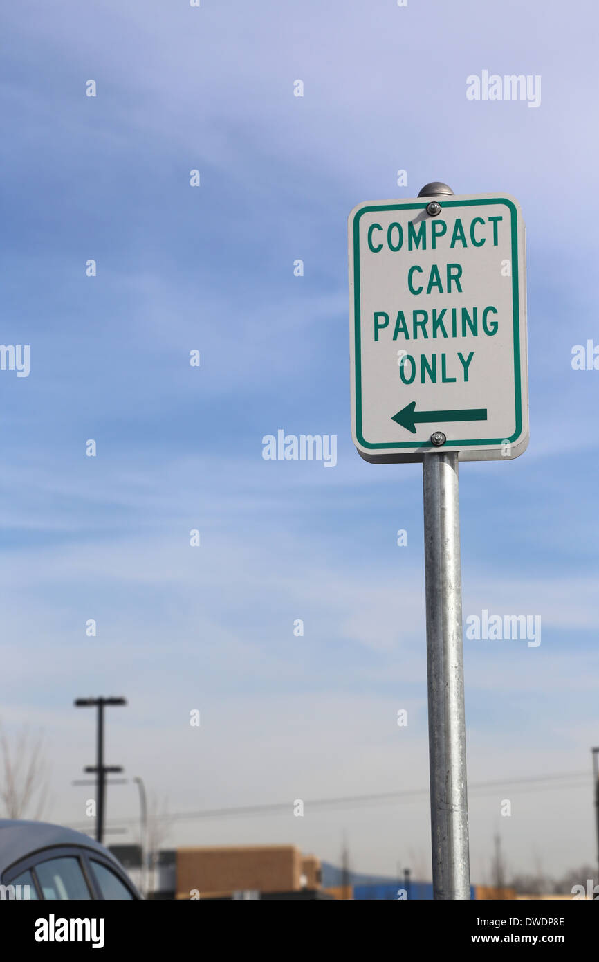 Compact car parking only sign Stock Photo