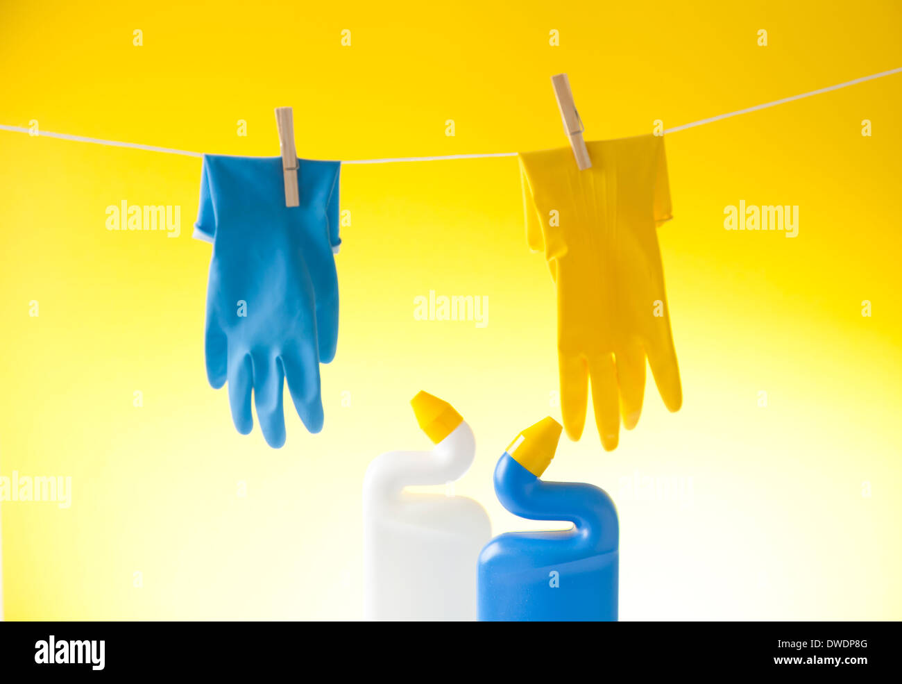 cleaning detergents and cleaning equipment Stock Photo Alamy