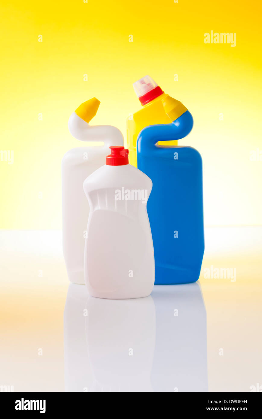 cleaning detergents and cleaning equipment Stock Photo Alamy