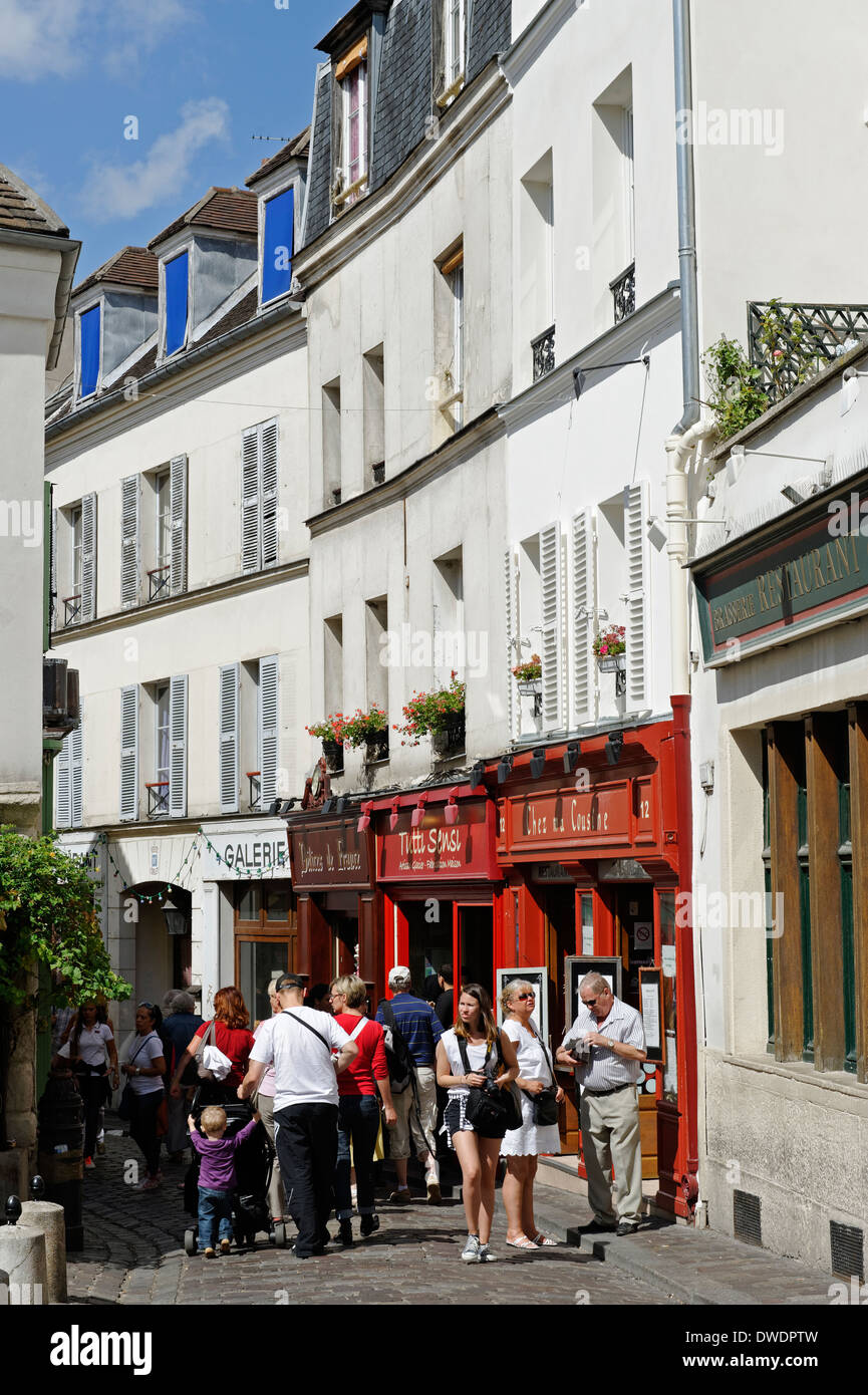 France, Paris, 18th arrondissement, Montmartre, view to Rue Norvins