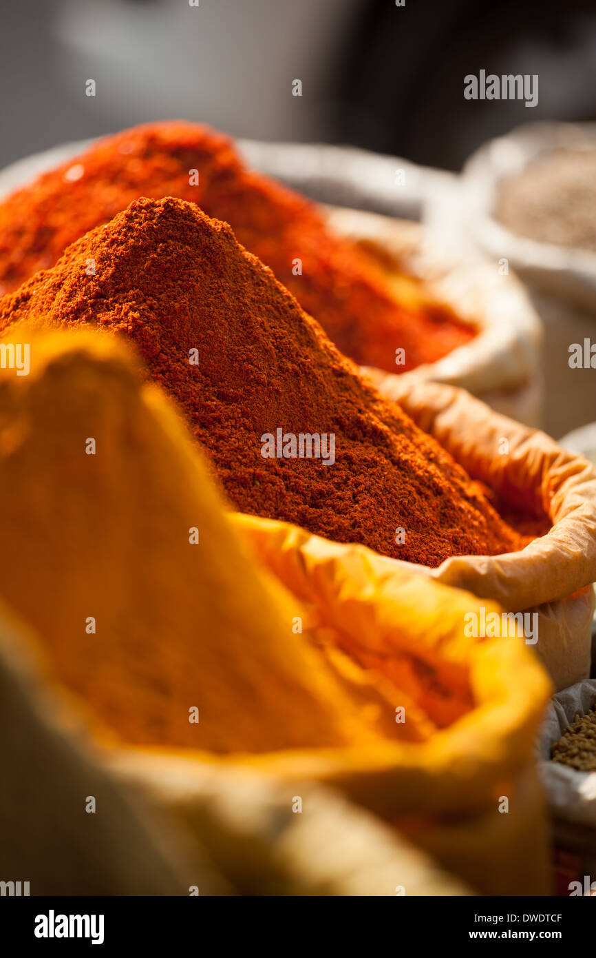 Traditional Spices Market In India Stock Photo Alamy