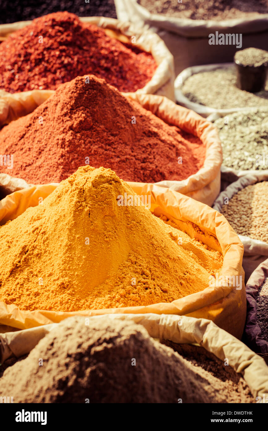 Traditional Spices Market In India Stock Photo Alamy