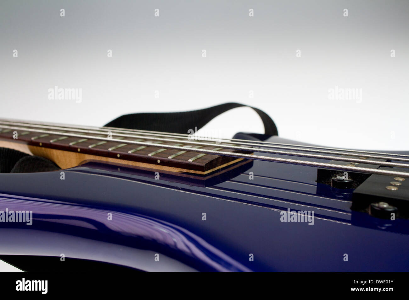 Blue Electric Guitar Stock Photo