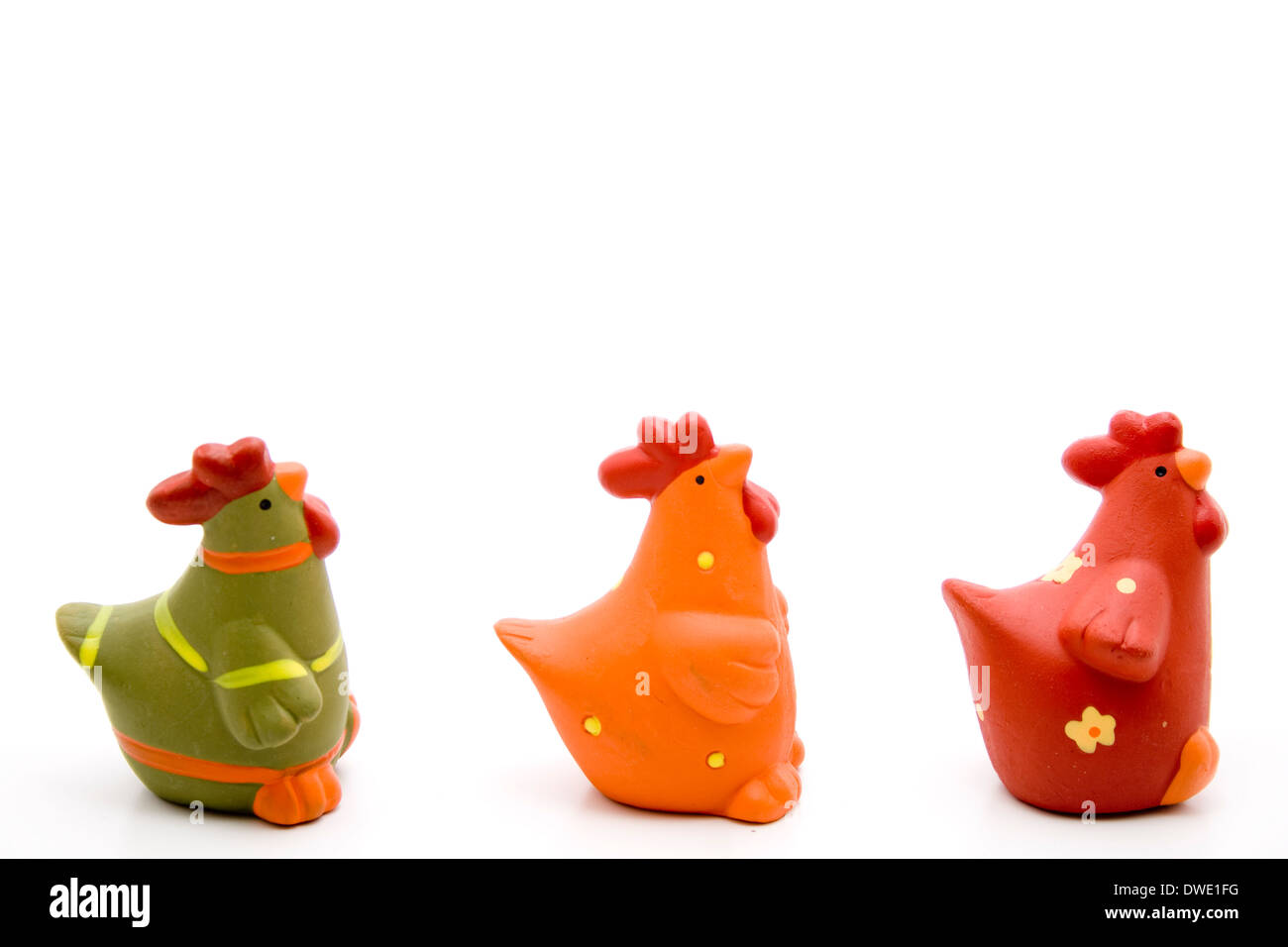 Coloured Easter chicken Stock Photo