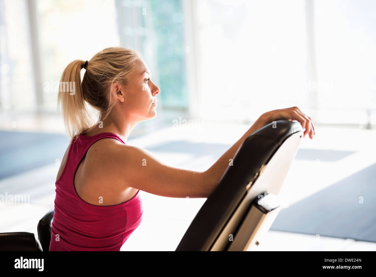 Woman seated exercise chair hi-res stock photography and images - Alamy