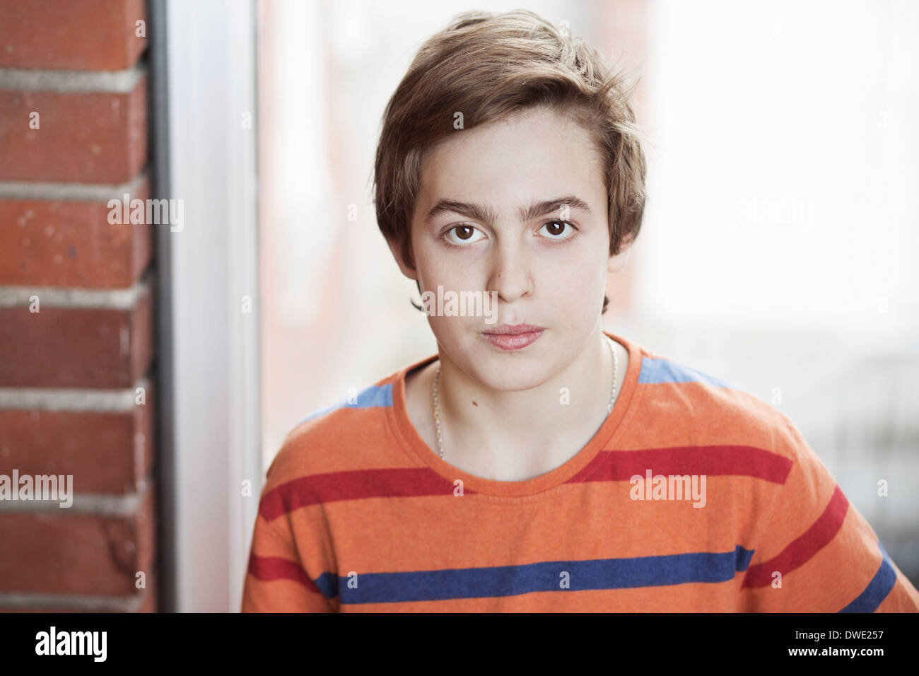 Portrait of confident high school boy Stock Photo