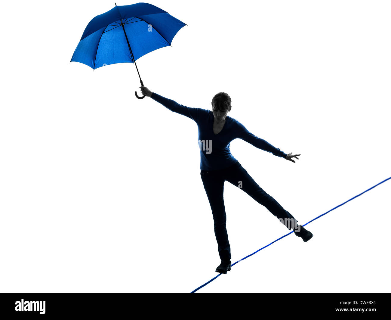Tightrope walker woman hi-res stock photography and images - Alamy
