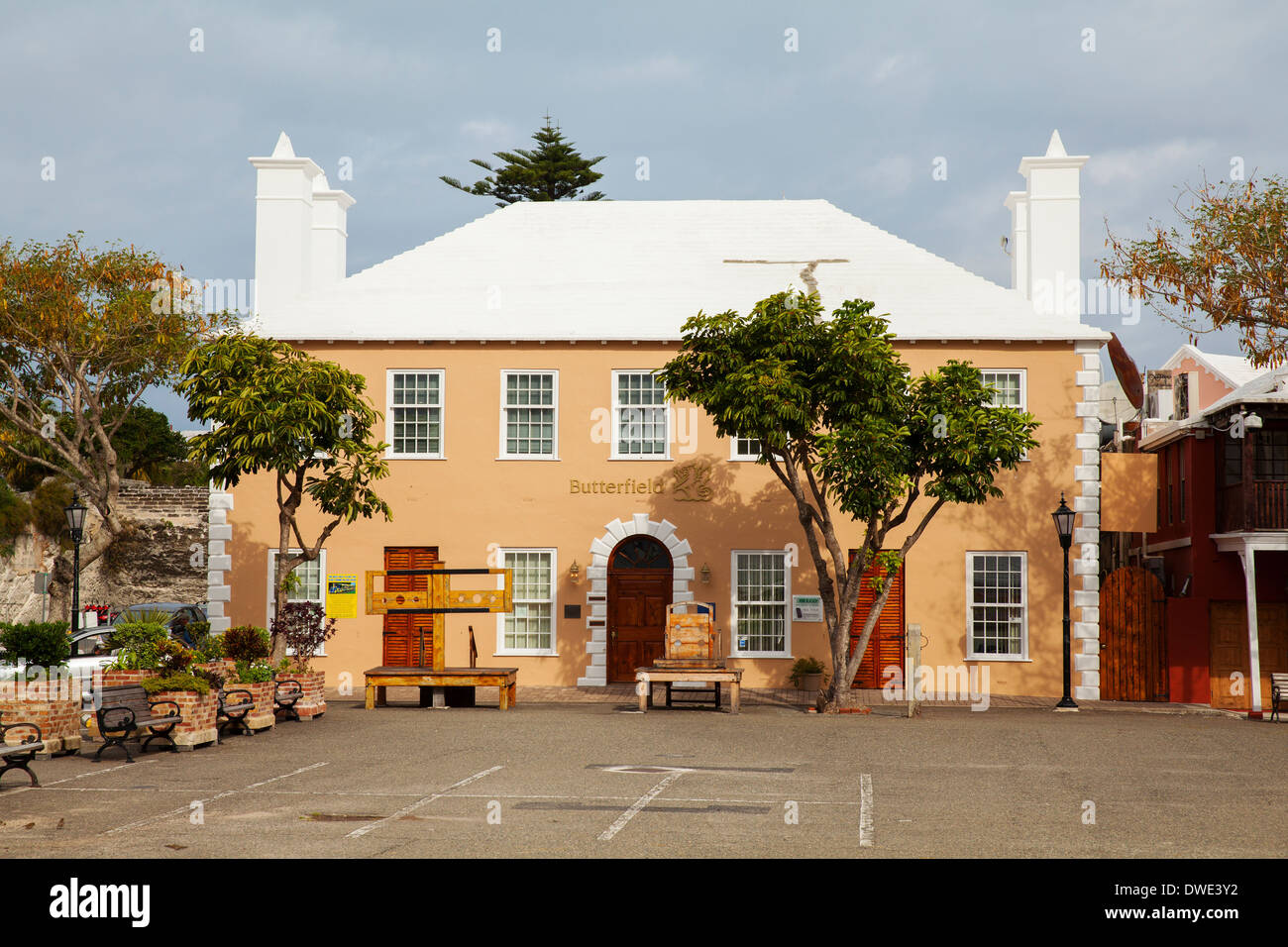 Butterfield Bank Building In St George Bermuda Stock Photo