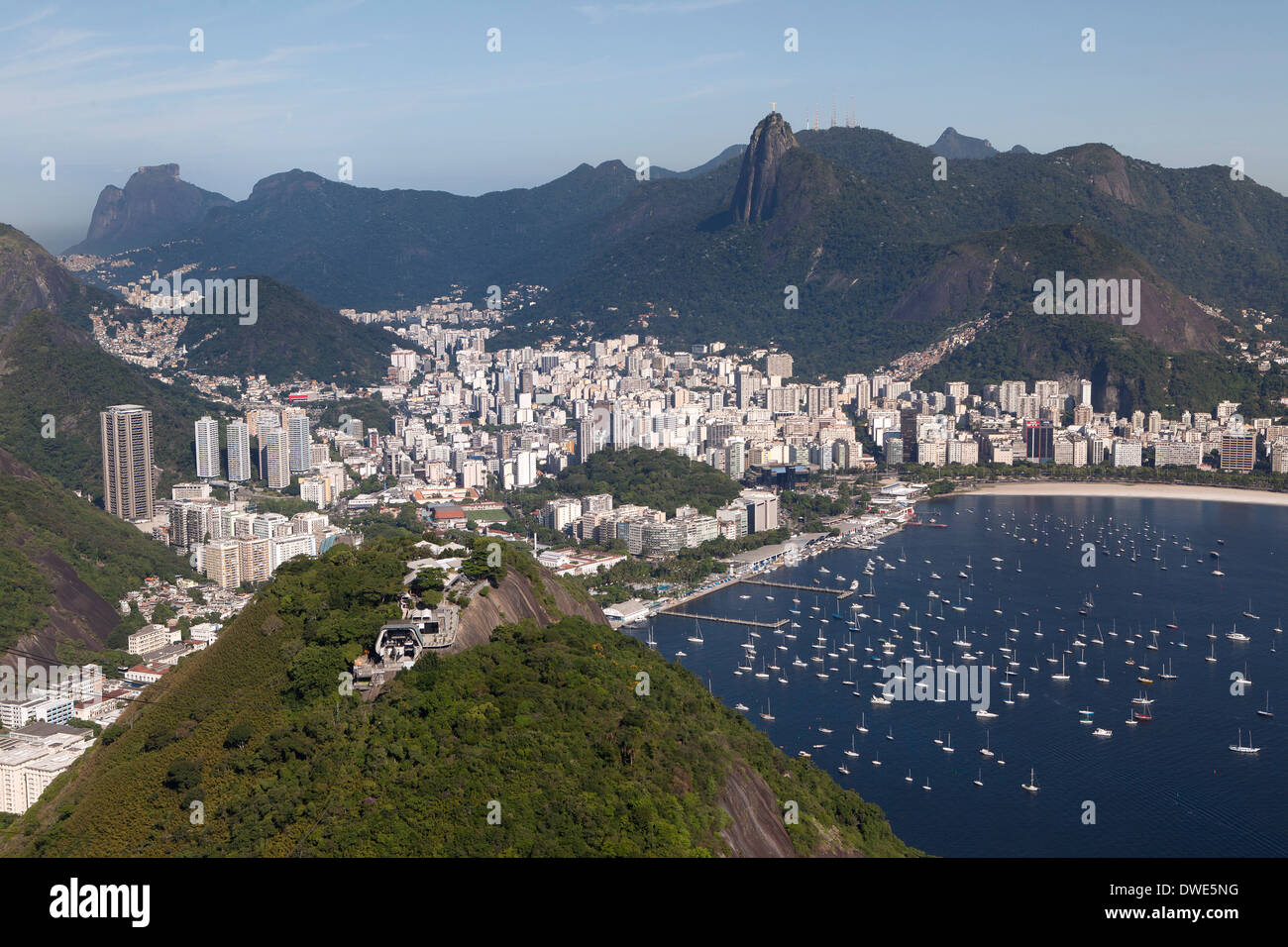 View from Sugar Loaf Mountain to Botafogo, Rio de Janeiro, BRA, Stock Photo