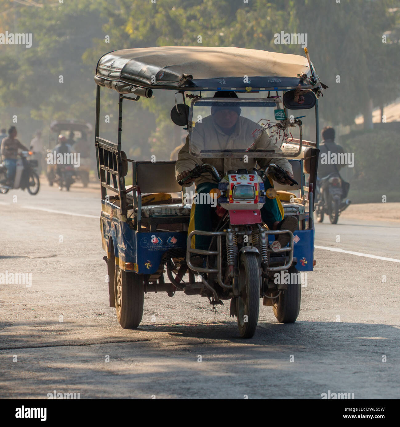 Local transport in the town of Monywa in Sagaing Division of Myanmar (Burma) Stock Photo
