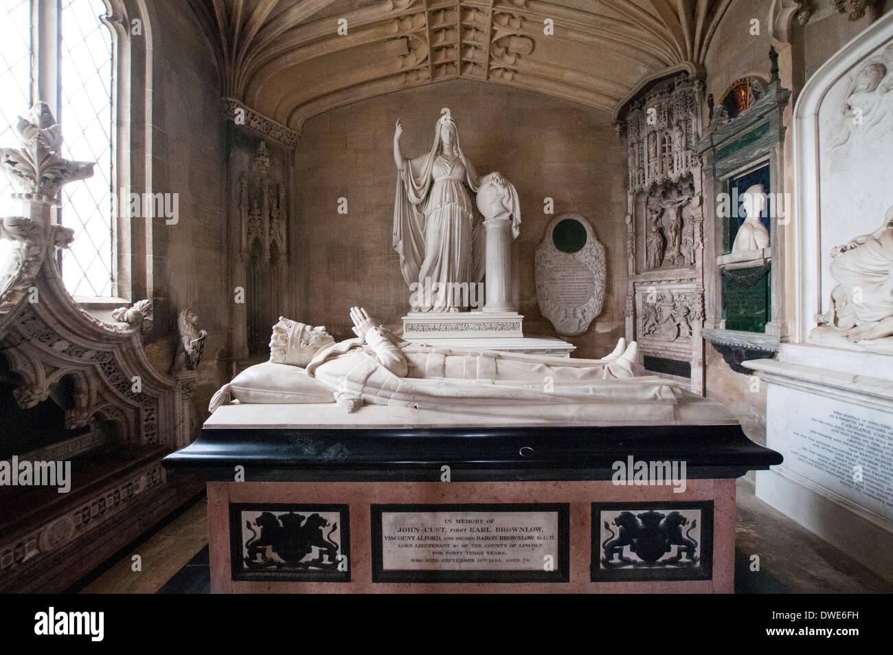Tomb inside the Church of St Peter and St Paul at Belton