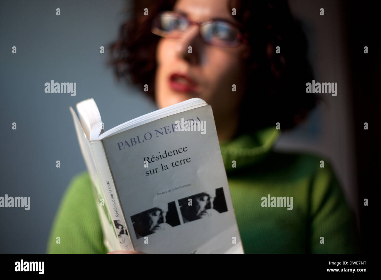 Woman reading a book. Stock Photo