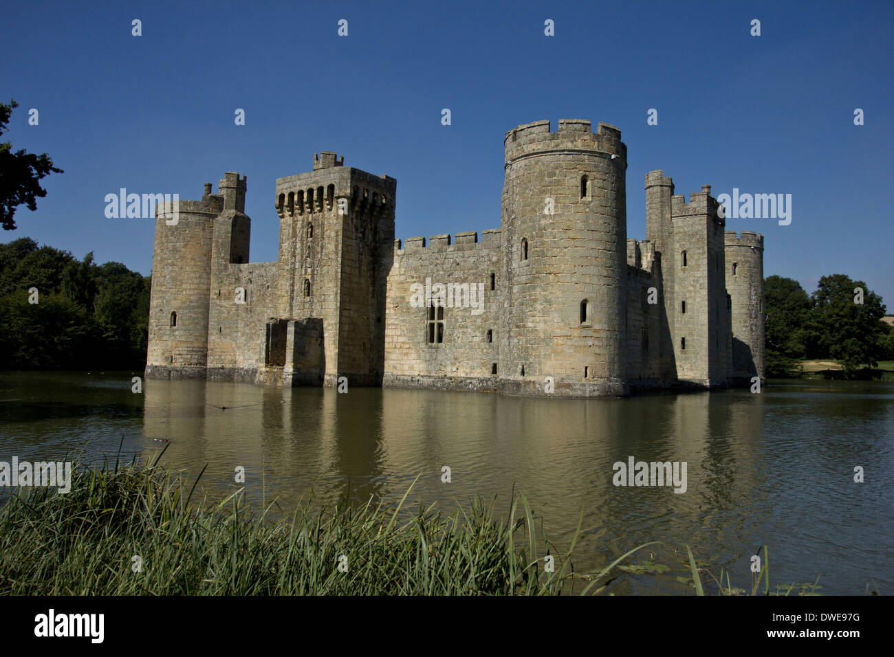 Bodium Castle, East Sussex, England in the summer sunshine Stock Photo