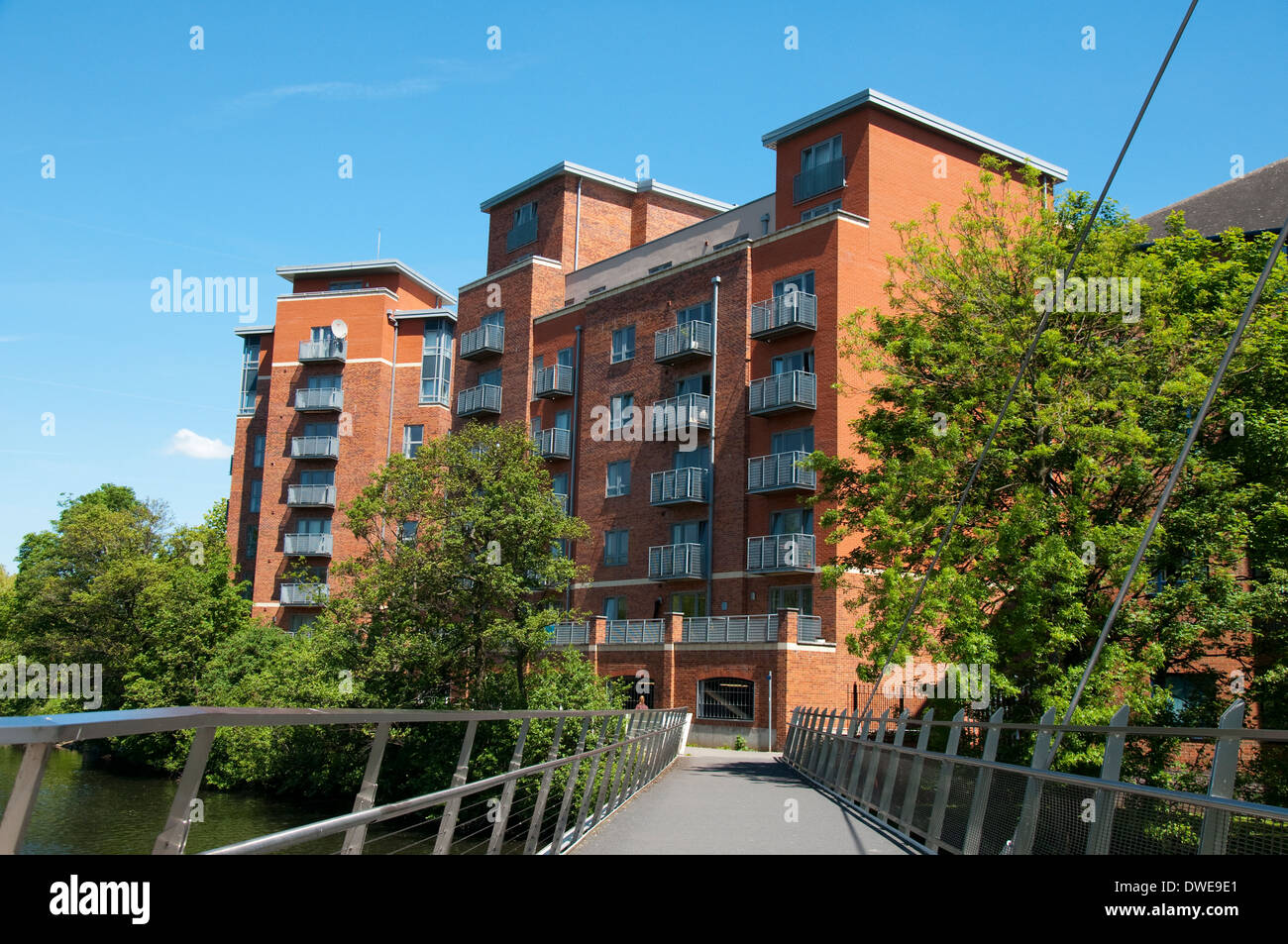Apartment Buildings by the River Derwent in Derby City Centre