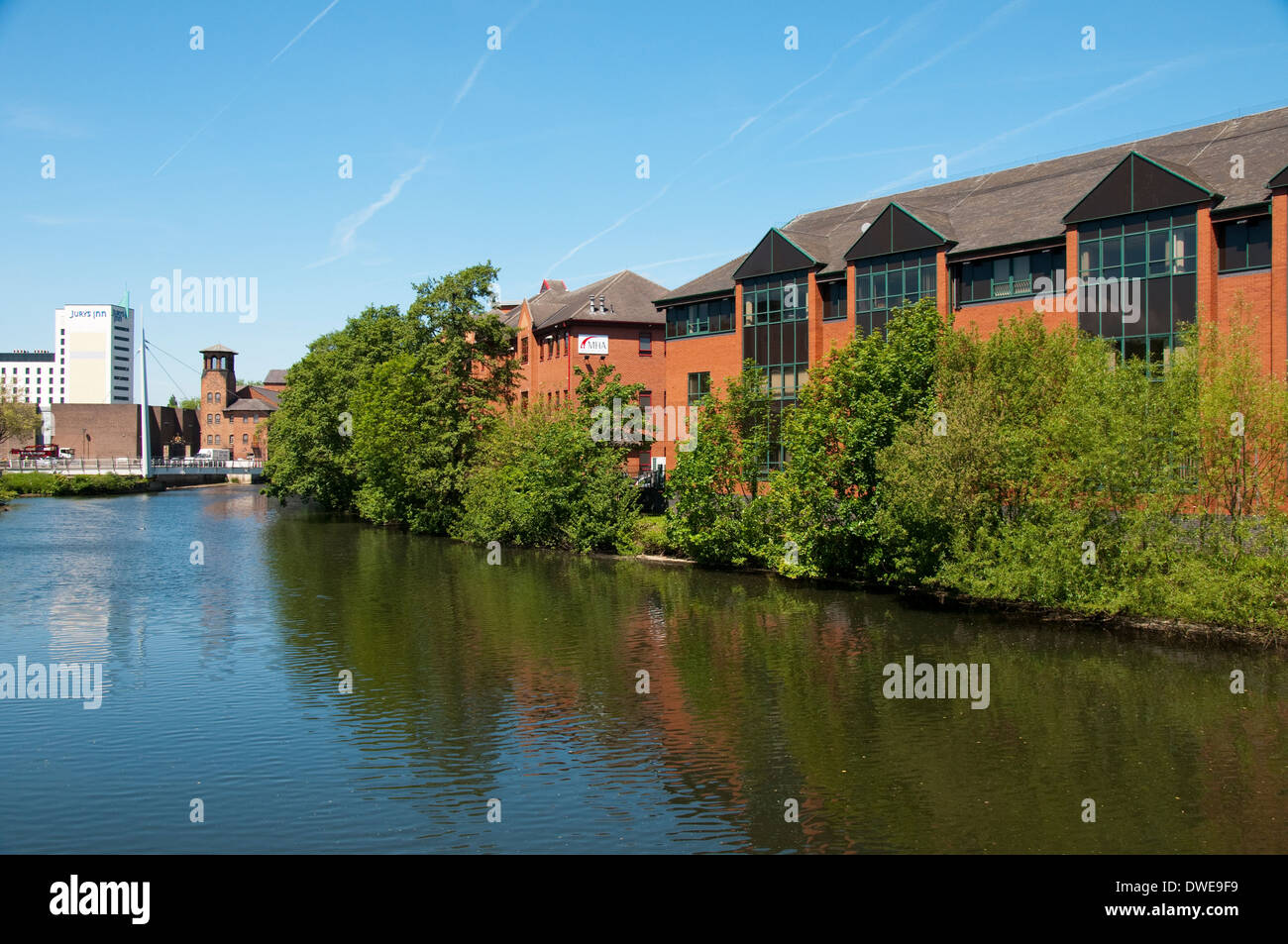 Apartment Buildings by the River Derwent in Derby City Centre