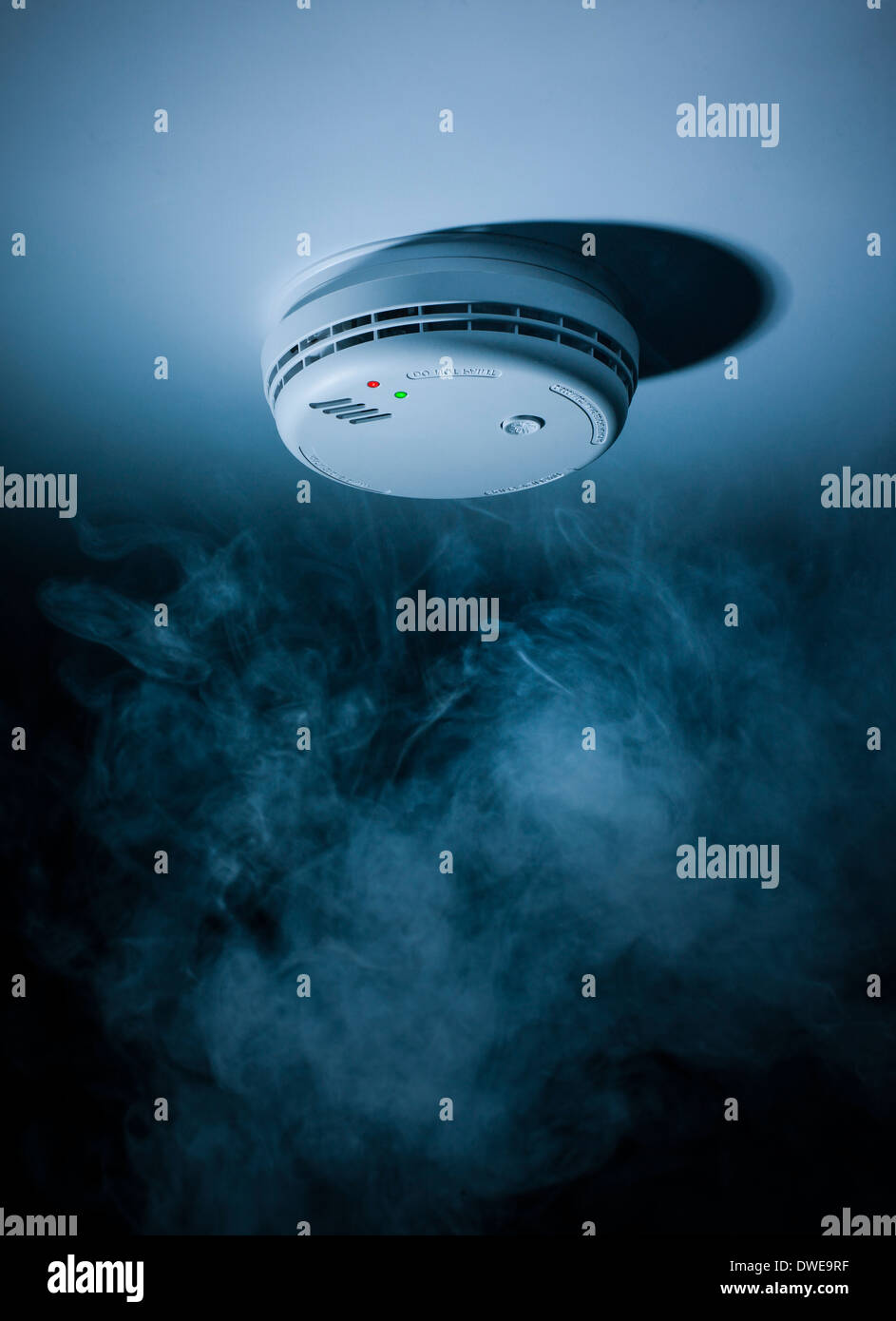 Smoke alarm damaged by fire Stock Photo Alamy