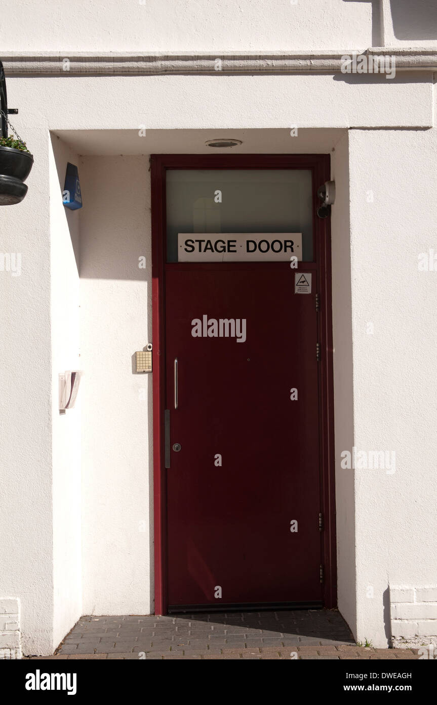 Stage door, Palace Theatre, Redditch, Worcestershire, UK Stock Photo