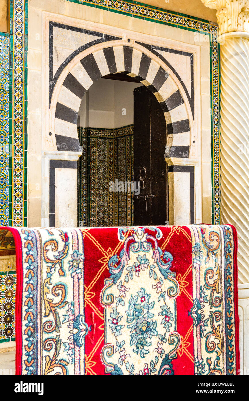 North Africa, Tunisia, Kairouan. Holy city classified World Heritage by UNESCO. Mosque Sidi Sahab. Stock Photo