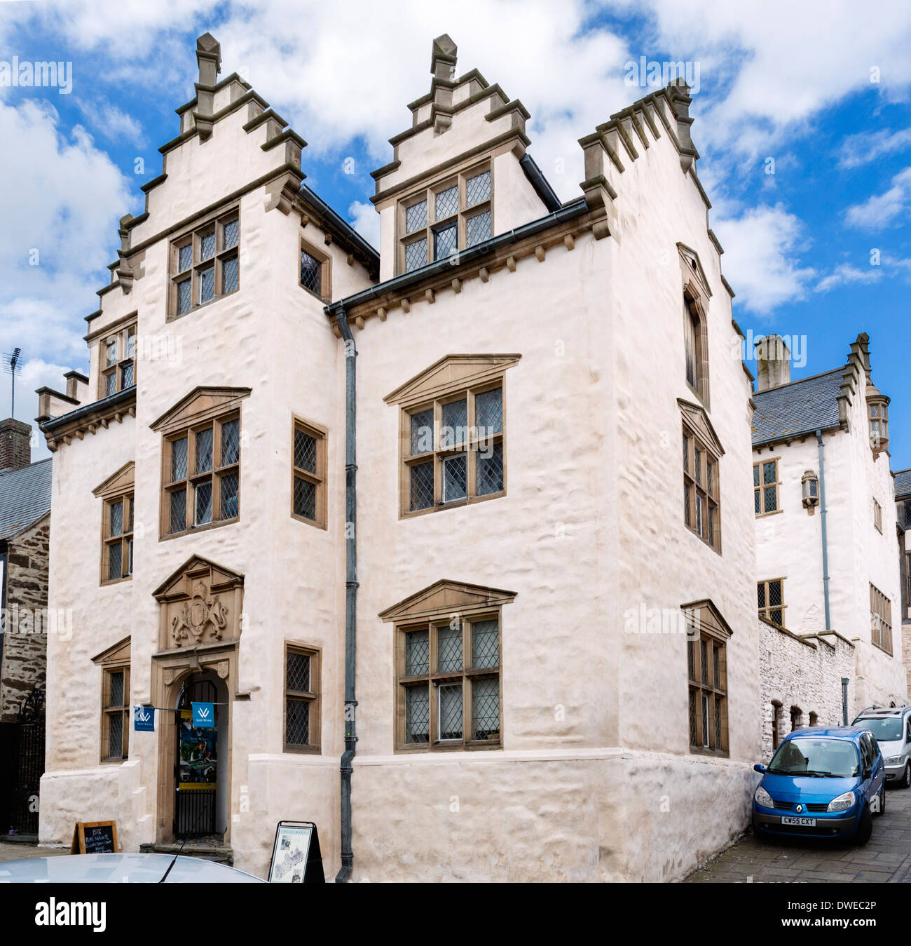 Plas Mawry, a 16thC Elizabethan townhouse, High Street, Conwy, North Wales, UK Stock Photo