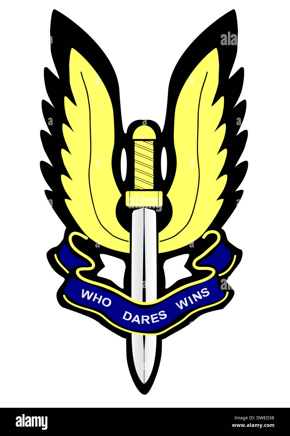 A depiction of the Special Air Service badge isolated over a white background Stock Photo